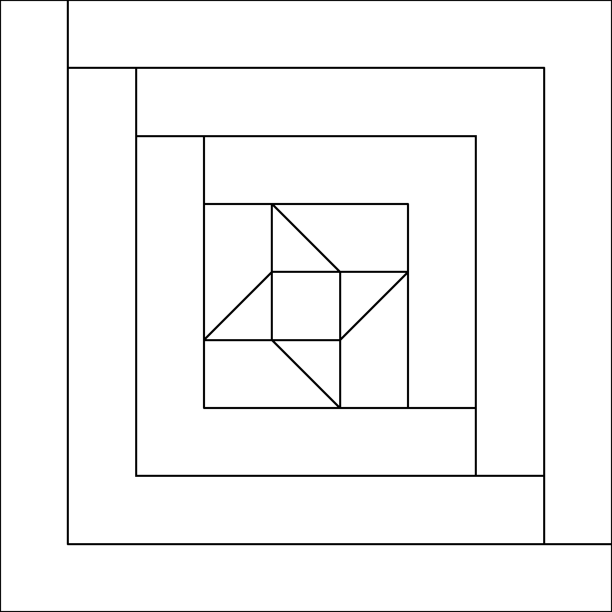 Pattern 120, Log Cabin with Star barn quilt pattern thumbnail